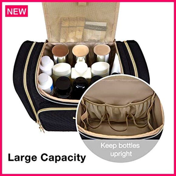 Large Water-Resistant Hanging Toiletry Bag with Multiple Compartments - Picture 6 of 7